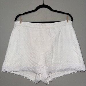 NBD Ivory Lace Accent Shorts